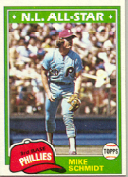 1981 Topps Baseball Cards      540     Mike Schmidt